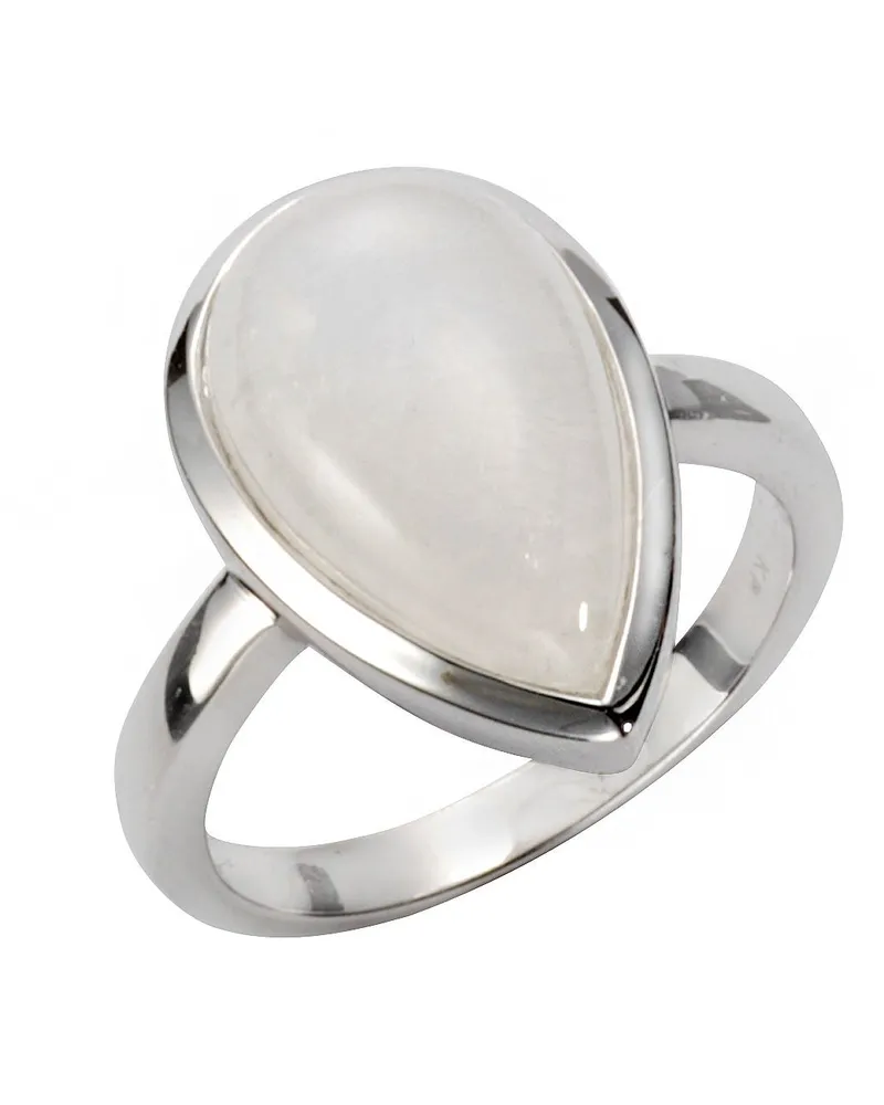 Jamelli Ring 925 Silber rhodiniert mit Rainbow Mondstein Silber