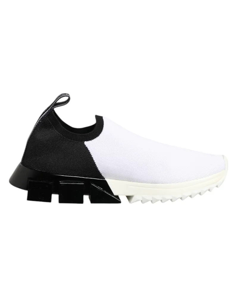 Dolce & Gabbana Low-Top Sorrento Sneakers, weiße/schwarze Optik - Schwarz Schwarz
