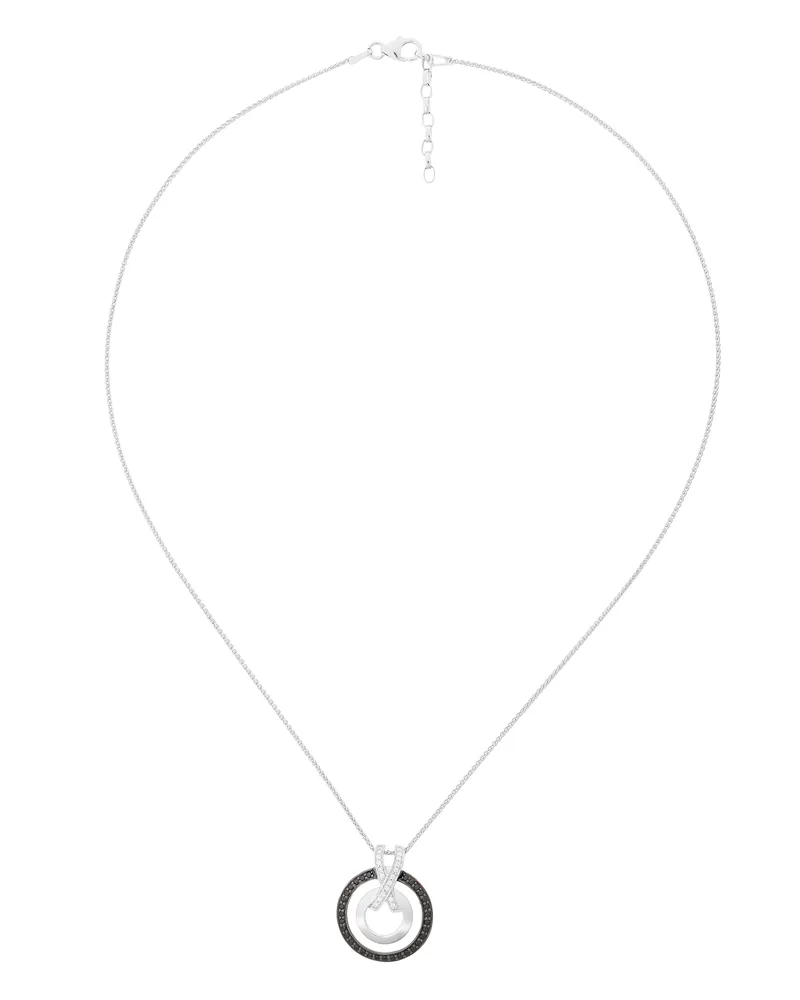 Orphelia Azalea' Damen 925 Sterling Silber Kette mit Anhänger - Silber/Schwarz ZH-7095/2 Schwarz