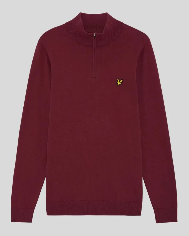 Lyle & Scott Golf-Pullover mit 1/4-Reißverschluss Rot