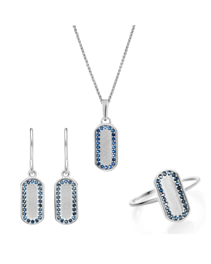 Orphelia Malaga' Damen 925er Sterling Silber Set: Halskette + Ohrringe + Ring - Silber SET-7573 Silber