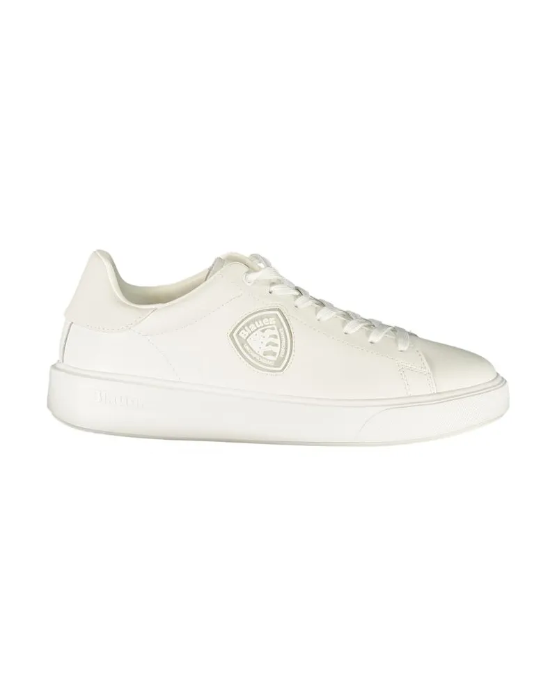 Blauer Weiße Polyurethan Herren Sneaker Weiß