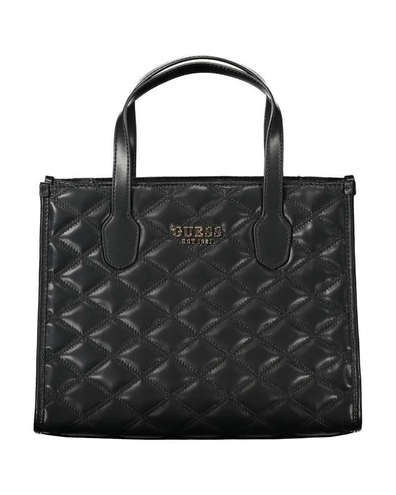 Guess Schwarze Polyethylen-Handtasche Schwarz