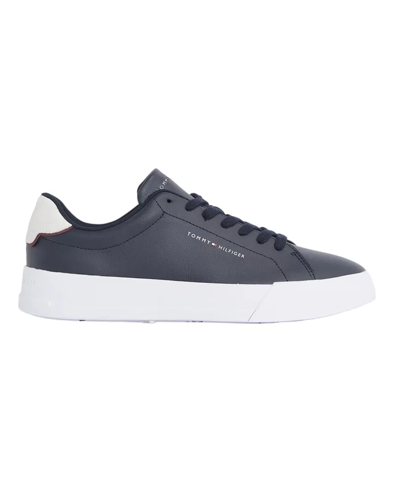 Tommy Hilfiger Pebble Grain Court" Sneaker für Herren, Leder (Marine/Weiß Marineblau