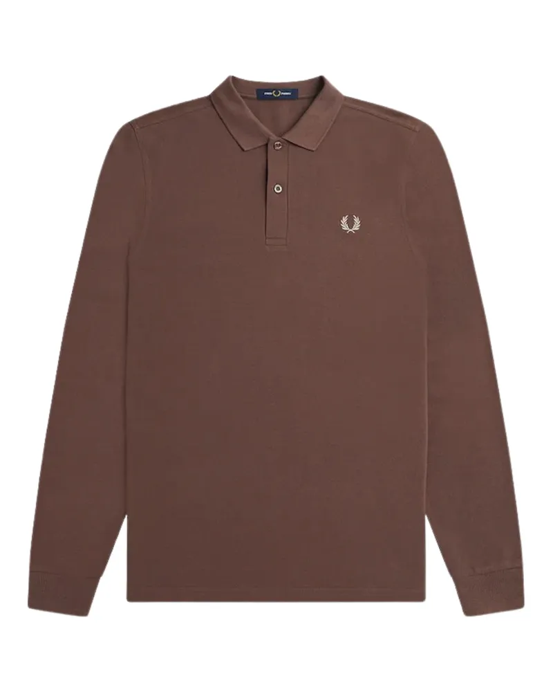 Fred Perry Brick Langarm-Poloshirt - Dunkelbraun Dunkelbraun
