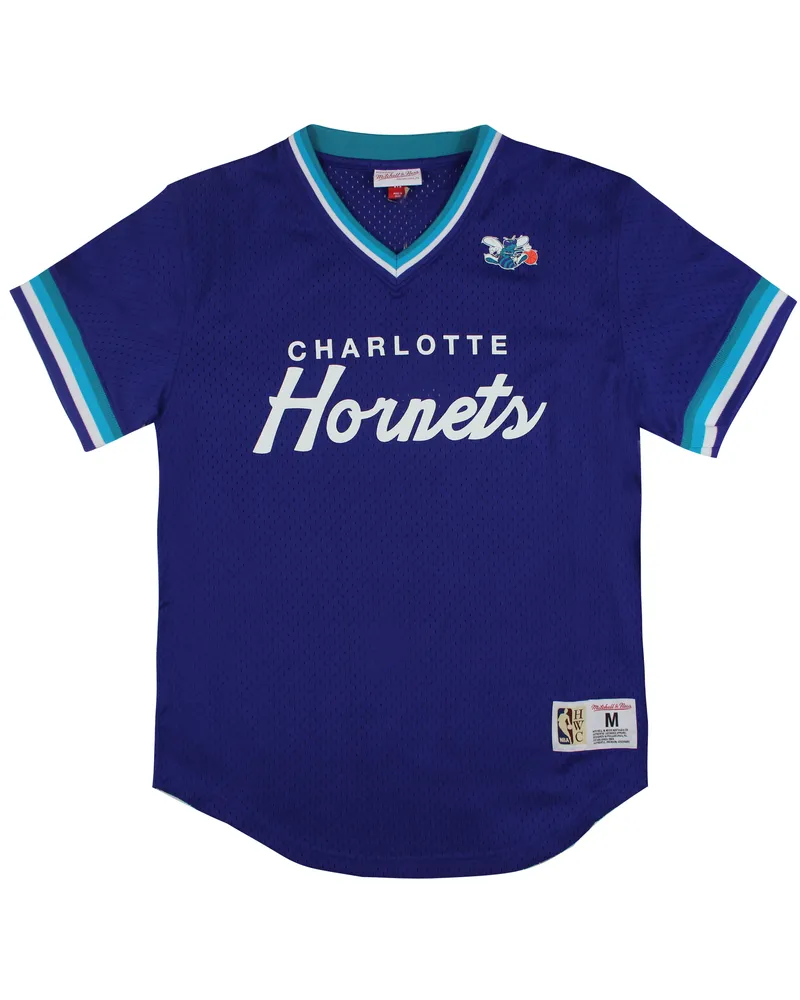 Mitchell & Ness Charlotte Hornets Special Skript Mesh Mens T-Shirt Blau