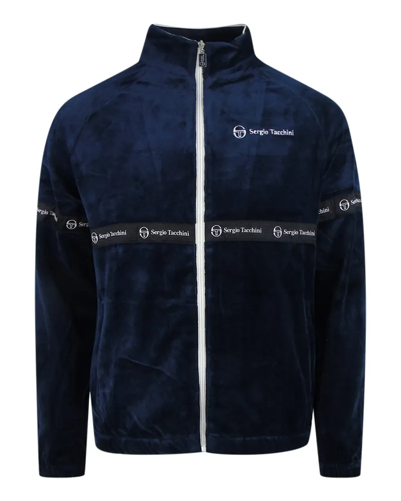Sergio Tacchini Velours-Trainingsjacke mit durchgehendem Reißverschluss - Marineblau Marineblau