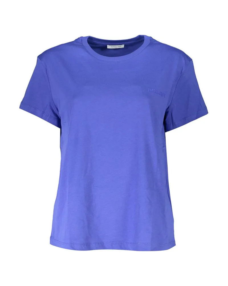 Patrizia Pepe Kurzarm Rundhals-T-Shirt Mittelblau