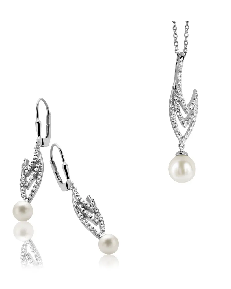 Orphelia Damen 925 Sterling Silber Set: Kettenanhänger + Ohrringe - Silber SET-5173 Silber