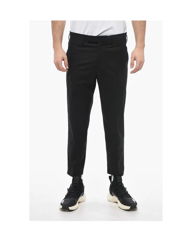 Neil Barrett JAMIE Hose mit normaler Taille und schmaler Passform in Schwarz Schwarz