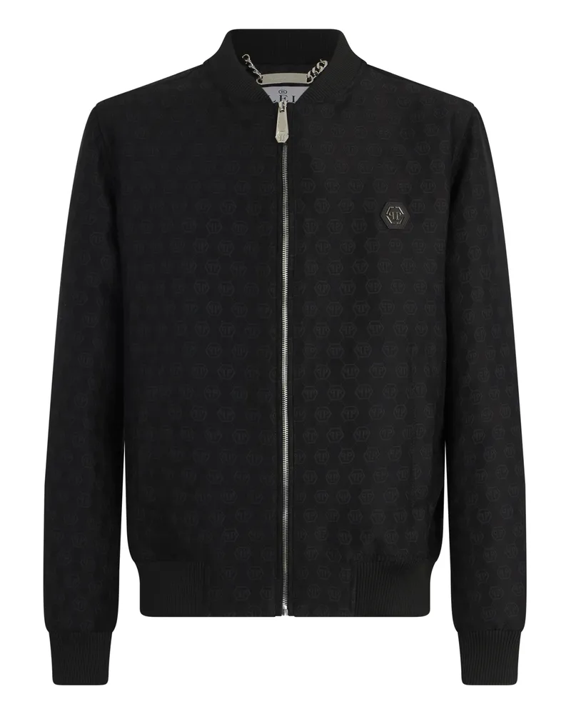 Philipp Plein Bomberjacke mit Monogramm - Schwarz Schwarz