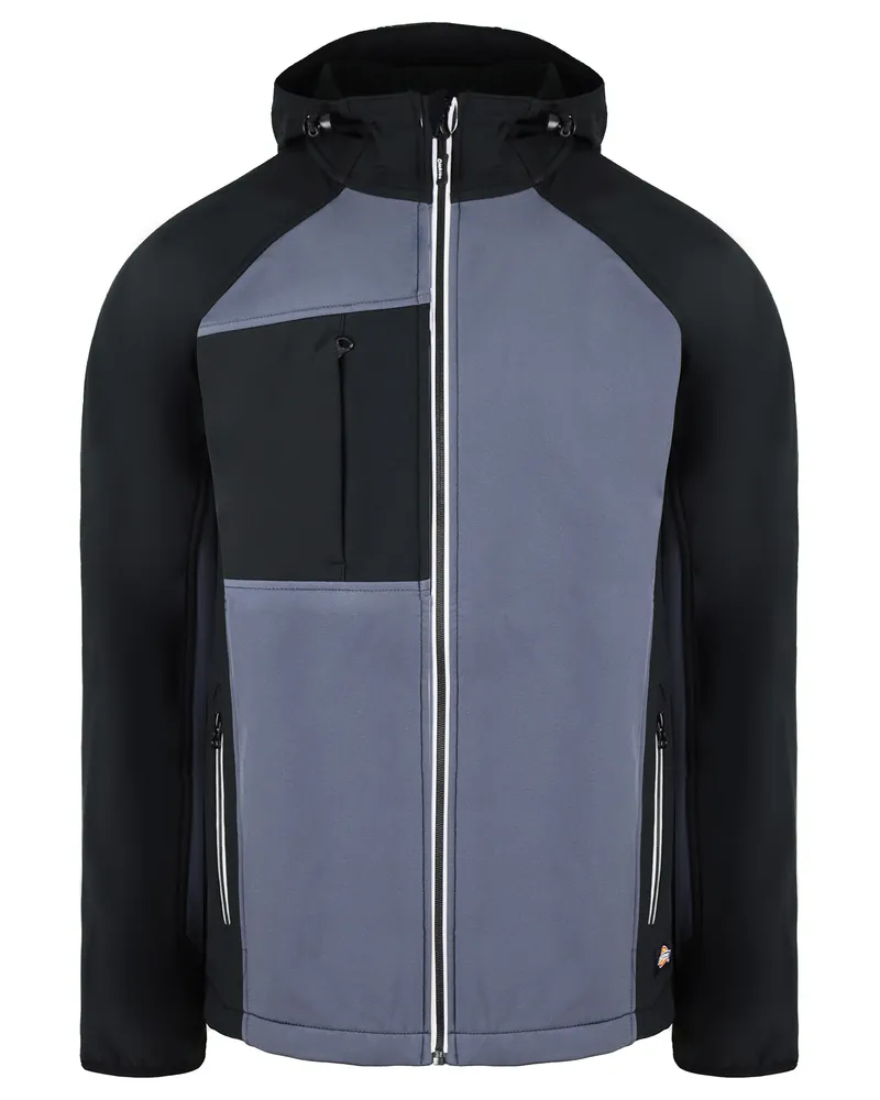 Dickies Softshell Mens Grey/Black Resistant Jacke Grau