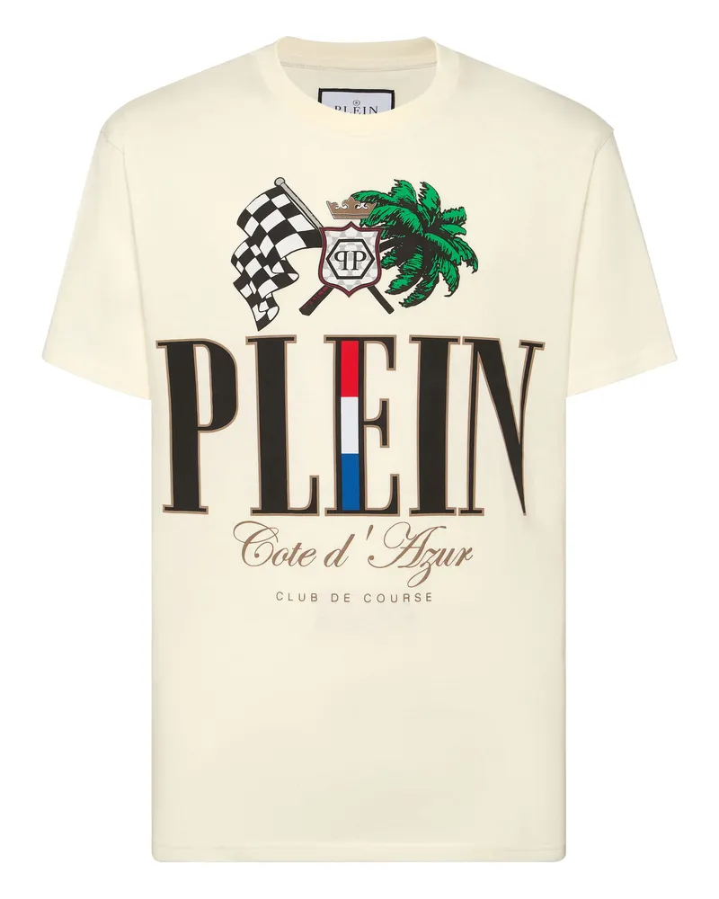 Philipp Plein T-Shirt Rundhalsausschnitt D Azur Creme