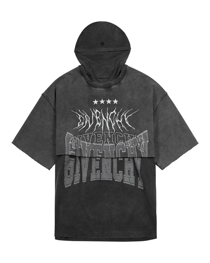 Givenchy Graues T-Shirt mit uberlappendem Design von Grau