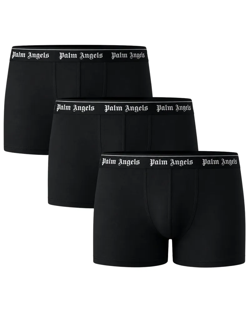 Palm Angels Tri-pack Boxershorts Mit Klassischem Logo, Schwarz Schwarz