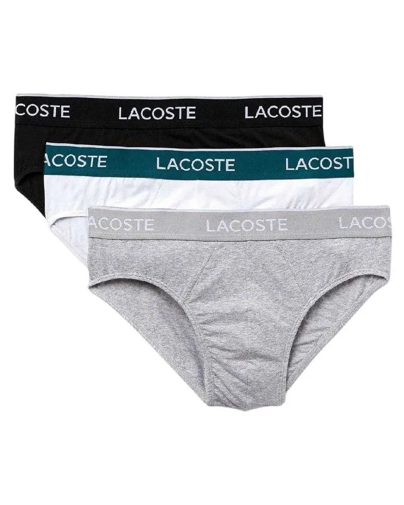 Lacoste Slips für Herren (3er-Pack) (Schwarz/Weiß/Grau Schwarz