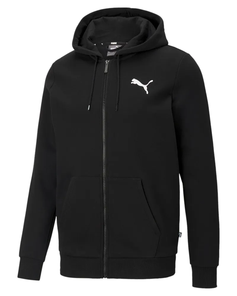 Puma Herren Essentials Full-Zip Logo Hoodie Schwarz