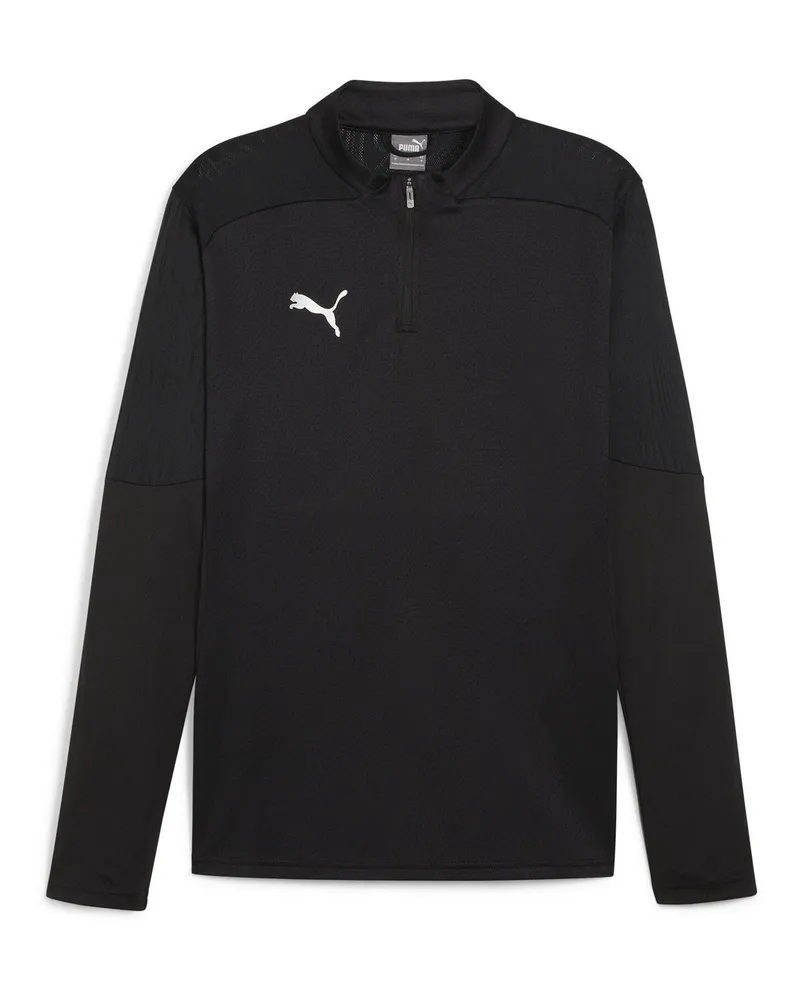 Puma TeamFinal" Fleece-Oberteil für Herren, mit kurzem Reißverschluss, Training (Schwarz Schwarz