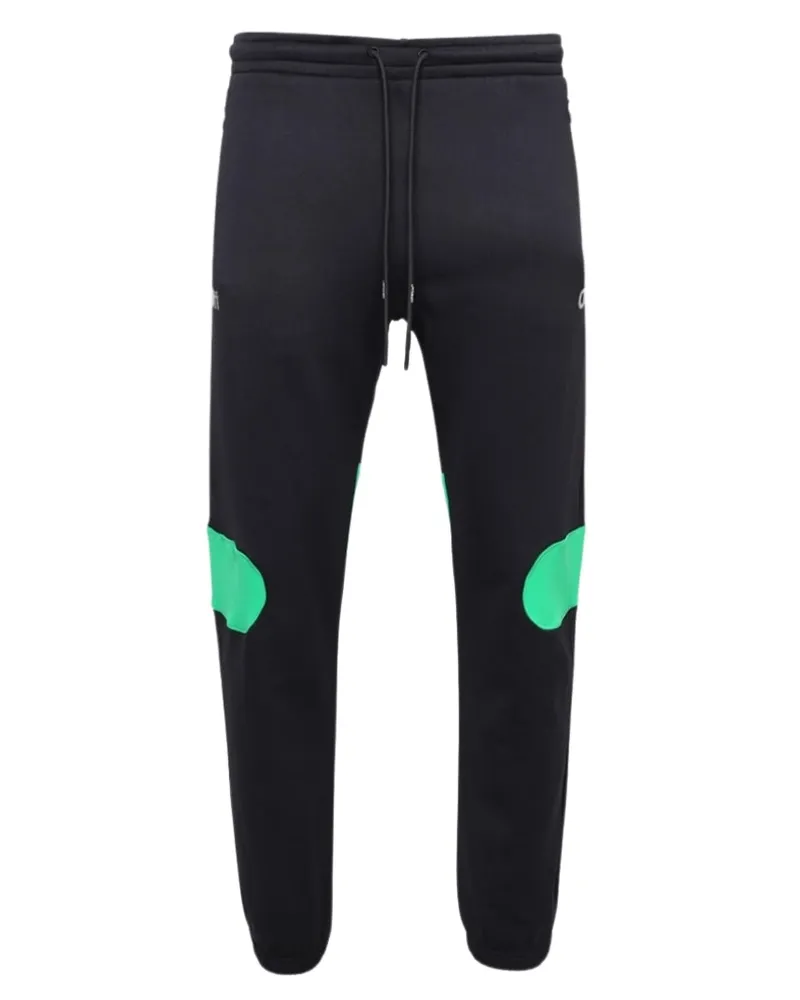 OFF-WHITE Green Diag Outline Design Schwarze Jogginghose mit Bundchen Schwarz