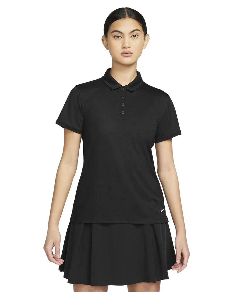 Nike Victory" Poloshirt für Damen, Dri-FIT, Emblem (Schwarz/Weiß Schwarz