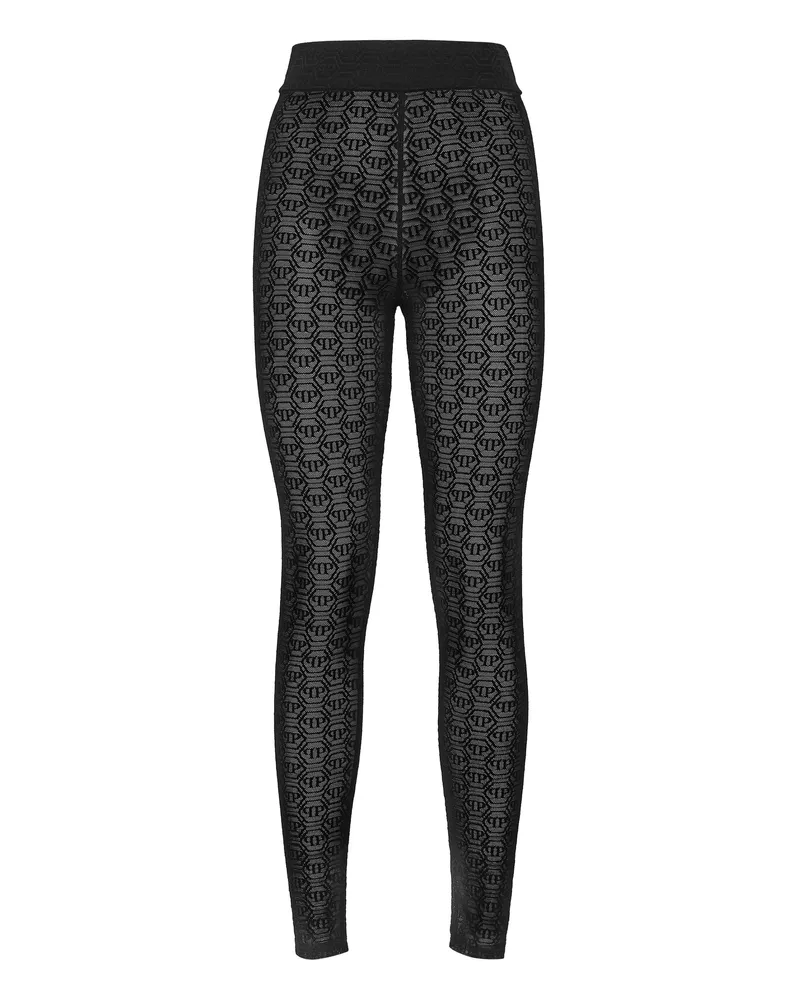 Philipp Plein Leggings Monogram Schwarz