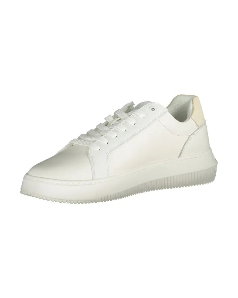 Calvin Klein Plattform-Sneaker aus Leder, Modell KW0KW00327 - Elfenbein Elfenbein