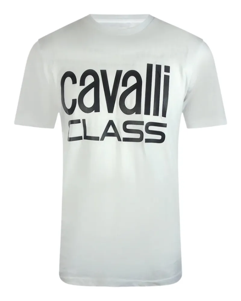 Roberto Cavalli Bold Brand T‑Shirt - Weiß Weiß
