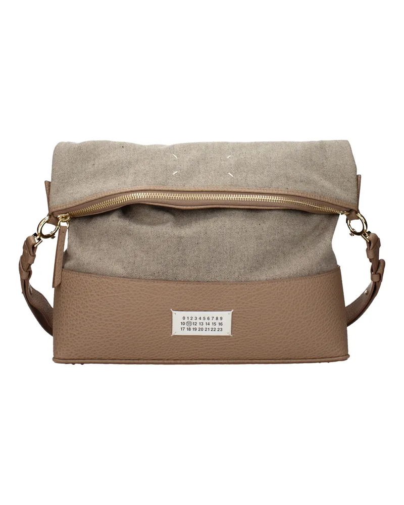 Maison Margiela Stoff-Schultertasche - Beige Beige