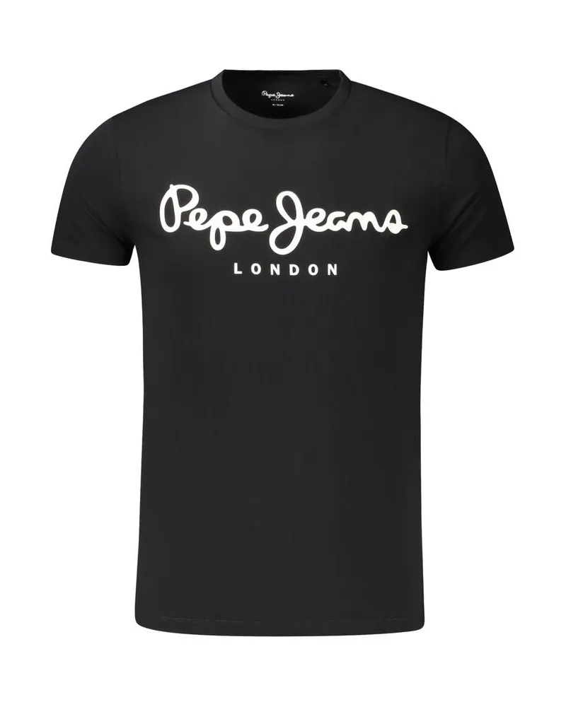 Pepe Jeans Schwarzes Baumwoll-Herren-T-Shirt Schwarz