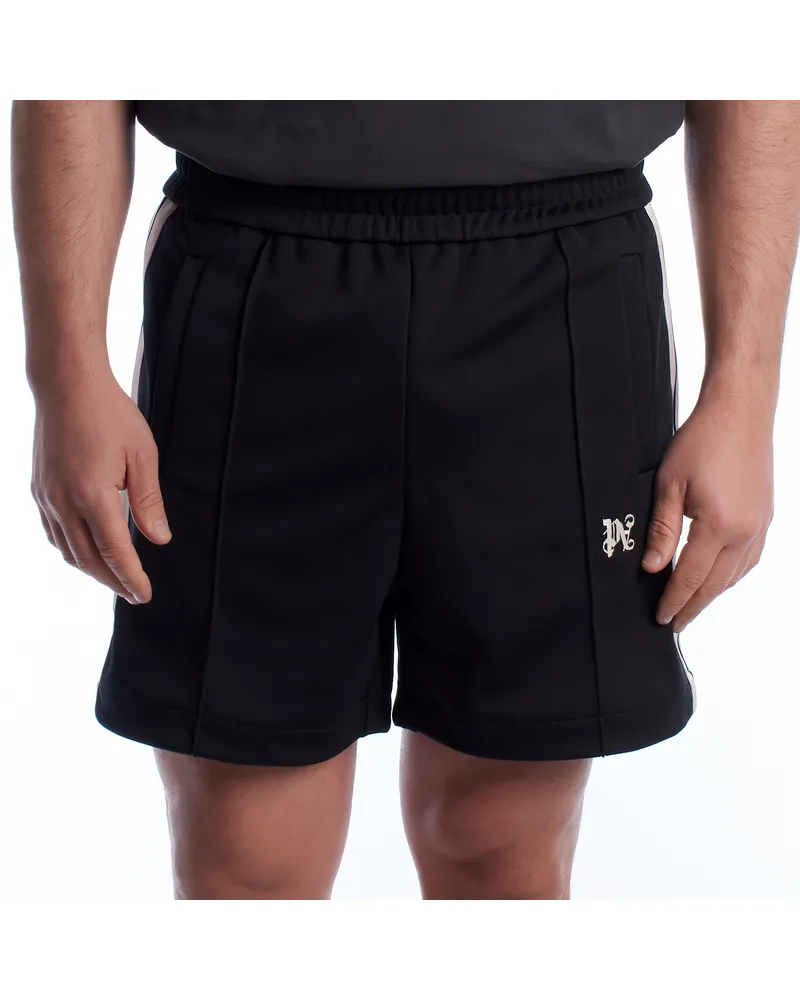 Palm Angels Herren Monogrammierte Sportshorts PMCL004R24FAB0011004 Schwarz
