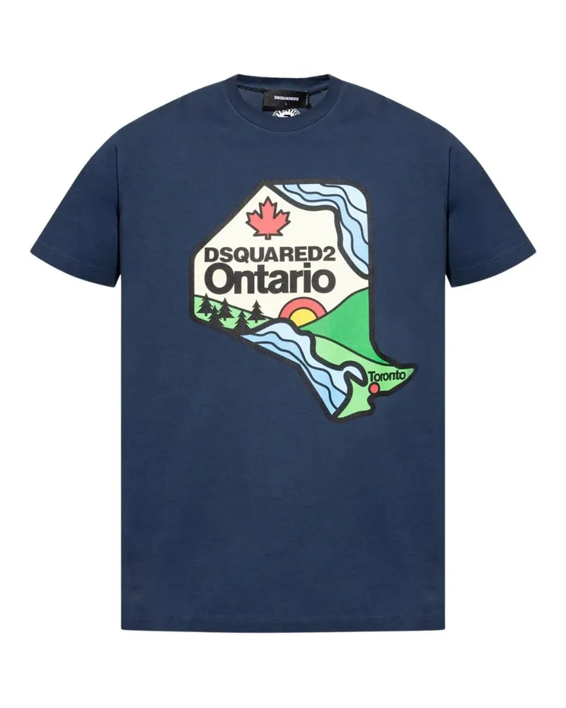 Dsquared2 Ontario" T-Shirt für Herren/Damen Unisex (Dunkles Marineblau Marineblau
