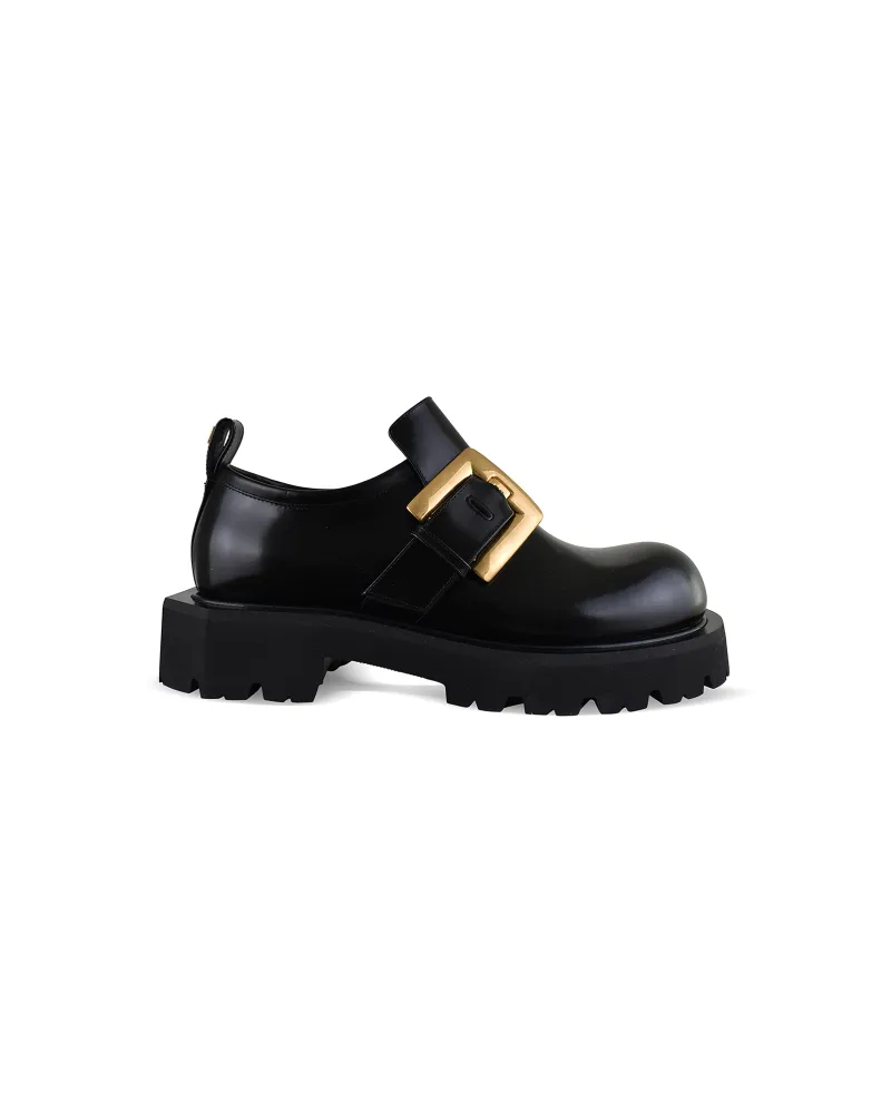 Balmain Anthem-Loafer, glasiert Schwarz Schwarz