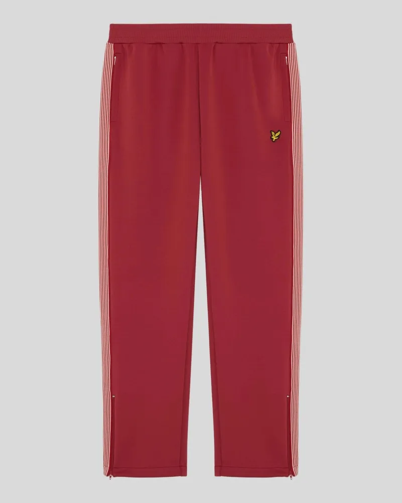 Lyle & Scott Gestreifte Trainingshose mit Tape Rot