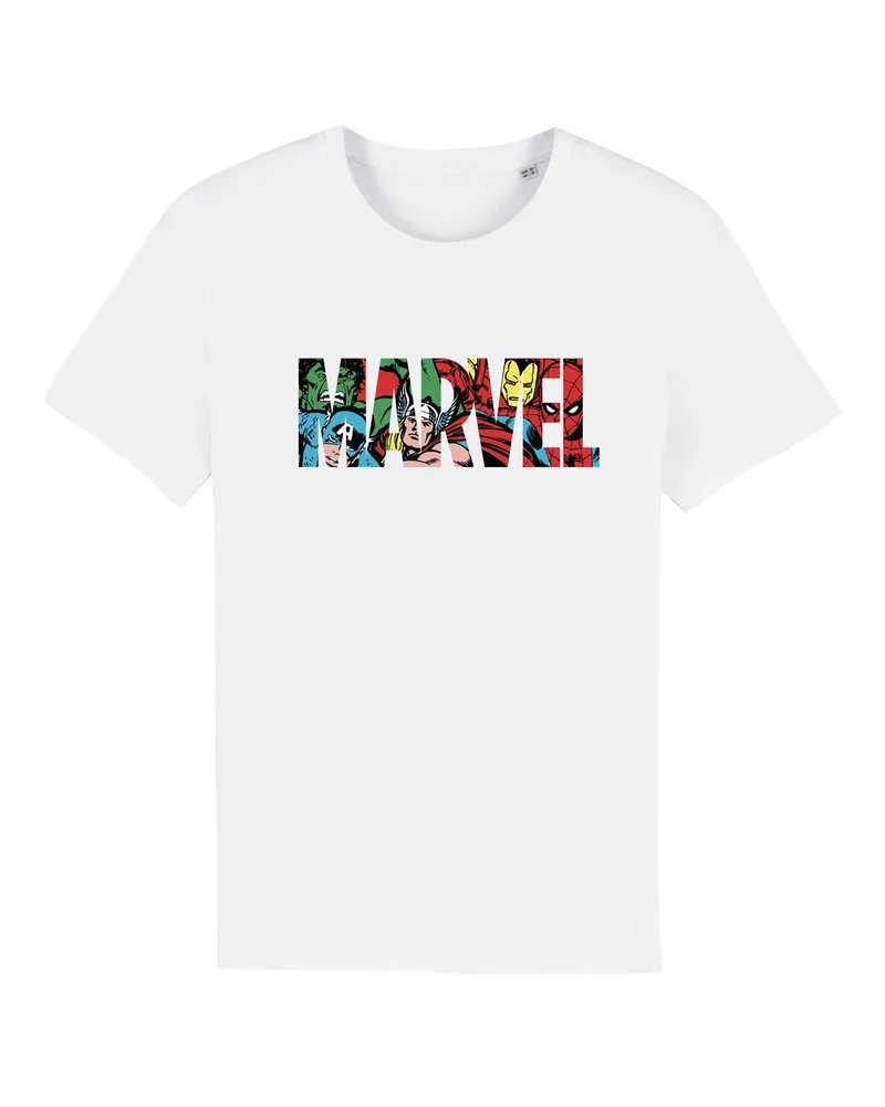 Marvel T-Shirt für Herren/Damen Unisex (Weiß/Rot/Grün Weiß