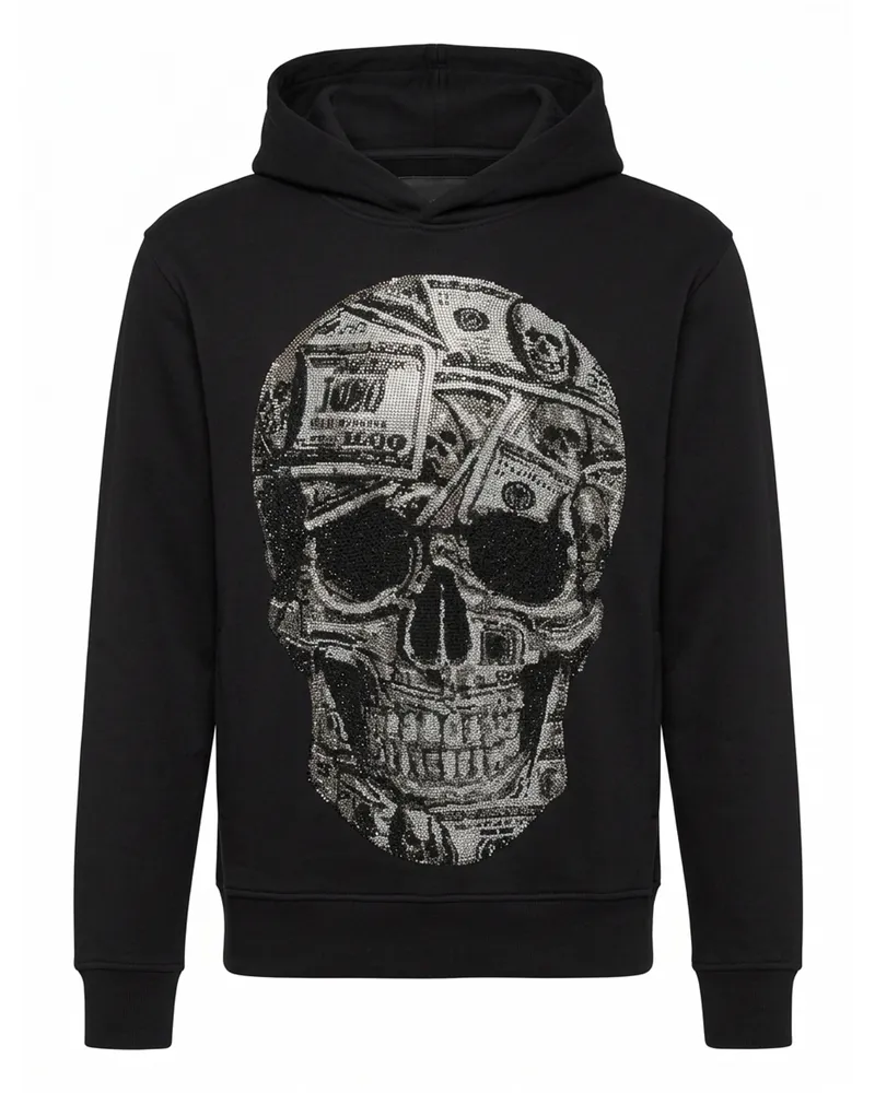 Philipp Plein Kapuzen-Sweatshirt Skull Schwarz