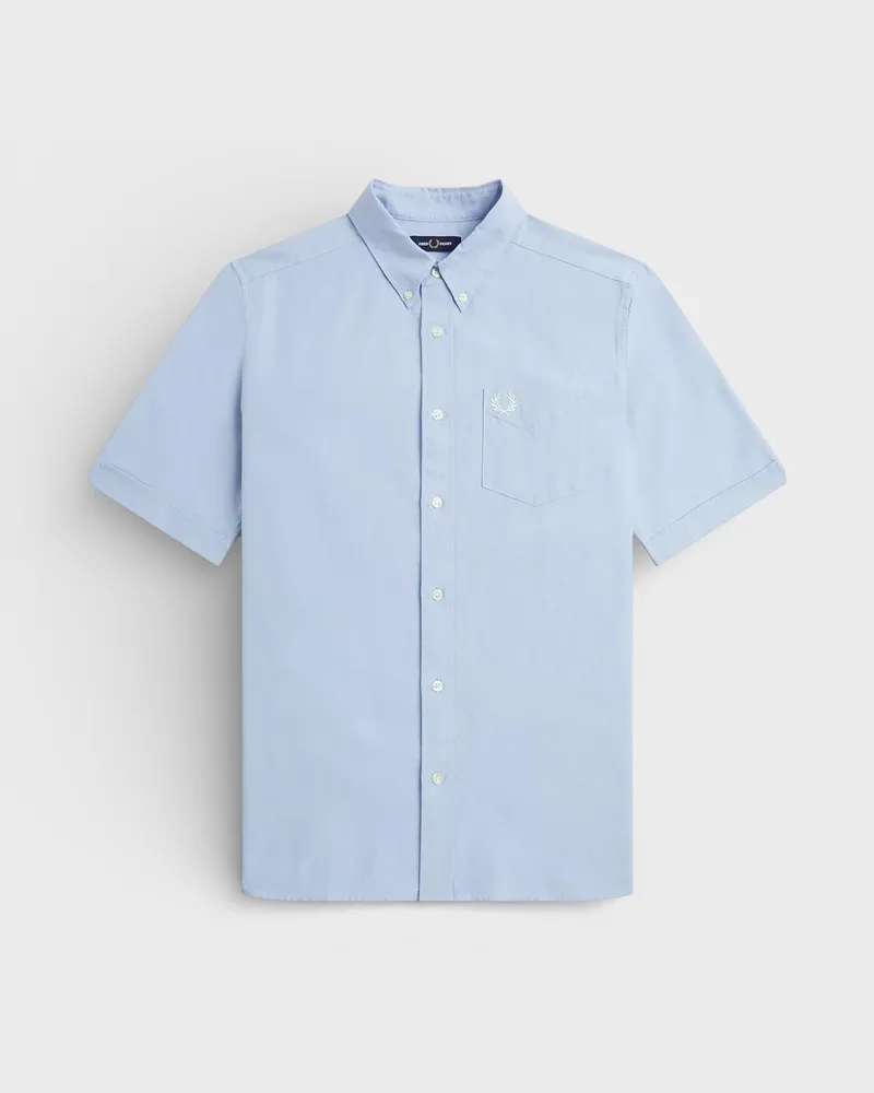 Fred Perry Kurzarmhemd, Hellgrau Blau