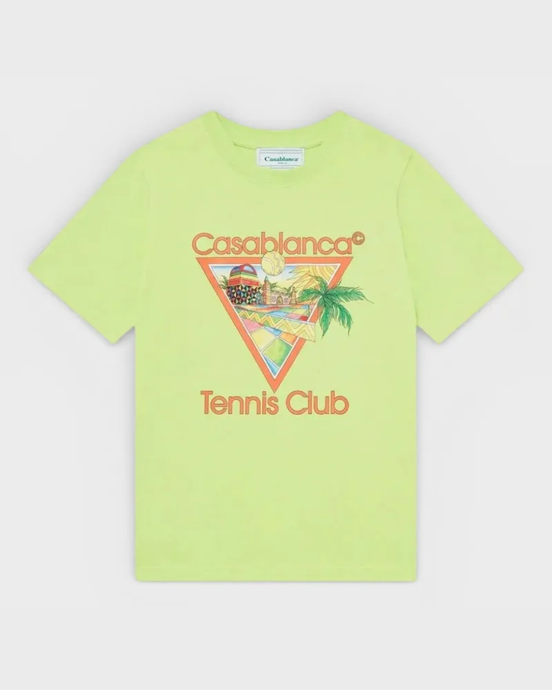 Casablanca Paris Afro Cubism Tennis Club Hellgrünes T-shirt Blassgrün