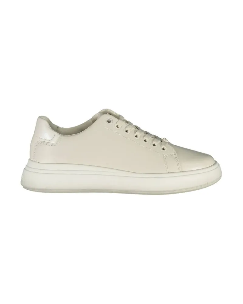 Calvin Klein Evie Sneaker Freizeit Leder Elfenbein