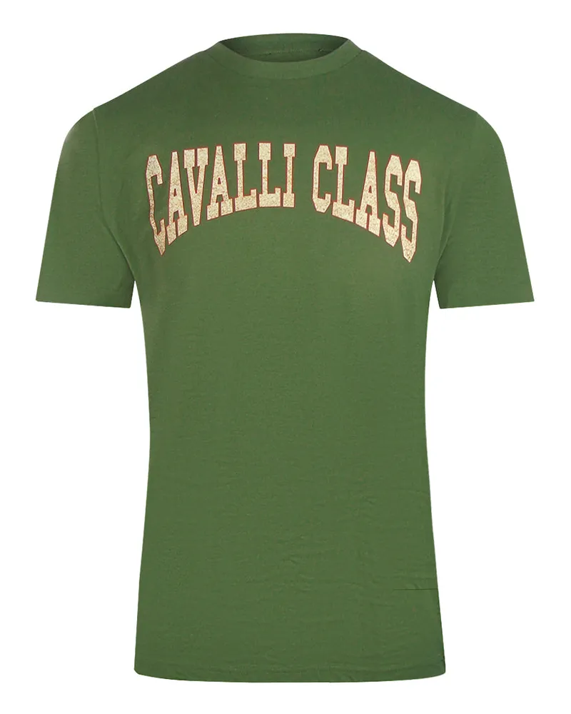 Roberto Cavalli Varsity-Logo-T-Shirt - Grün Grün