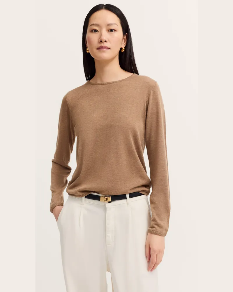Bugatti Pullover mit Rundhalsausschnitt aus Kaschmir-Mix - Beige Beige