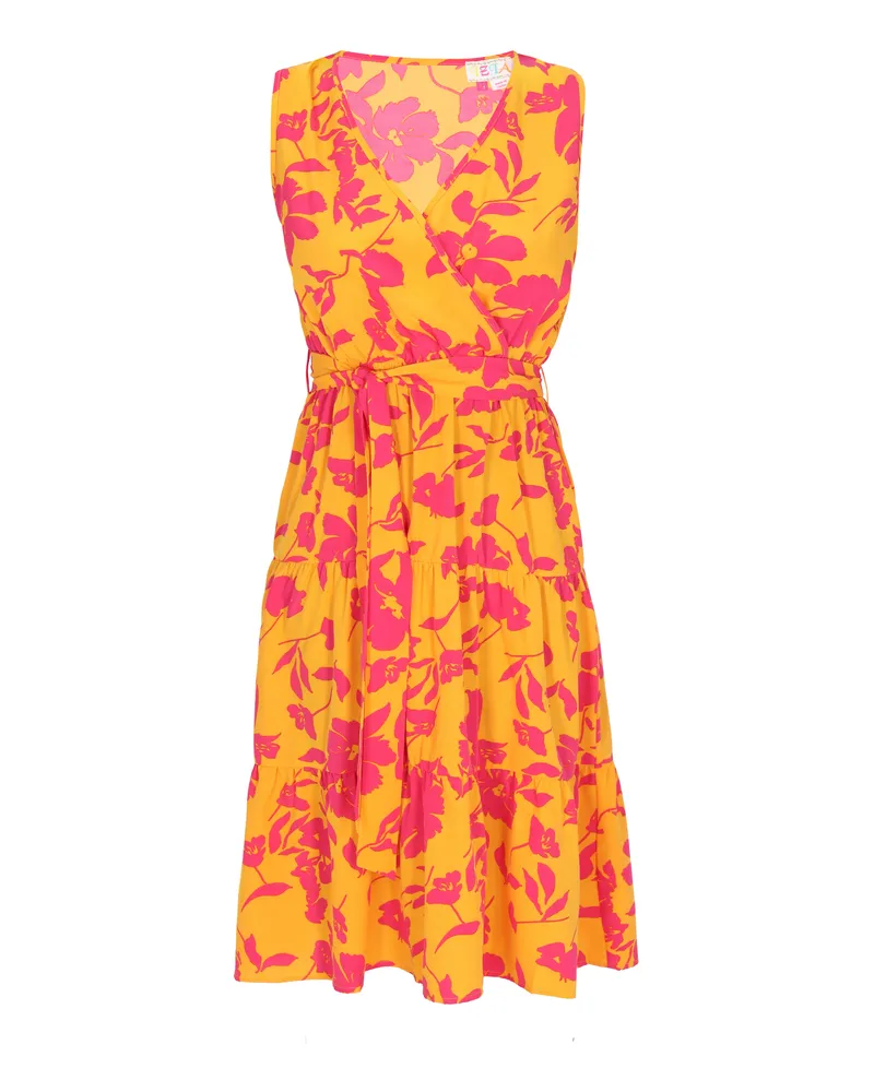 IZIA Kleid Frauen gelb mehrfarbig Mehrfarbig