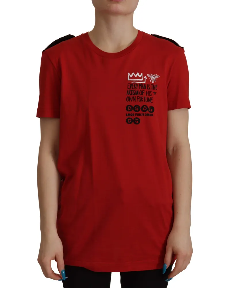 Dolce & Gabbana Dolce Gabbana Tsh7845 Rotes Grafik-T-Shirt Rot