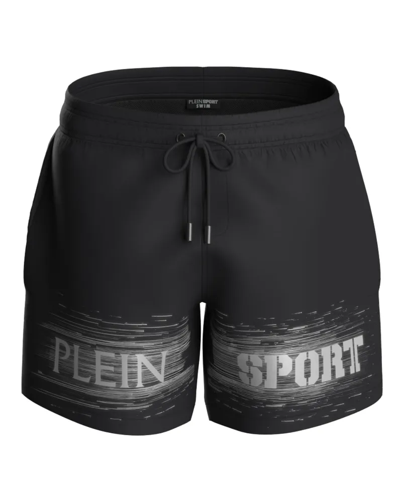 Philipp Plein Shade Logo Badeshorts in Schwarz Schwarz