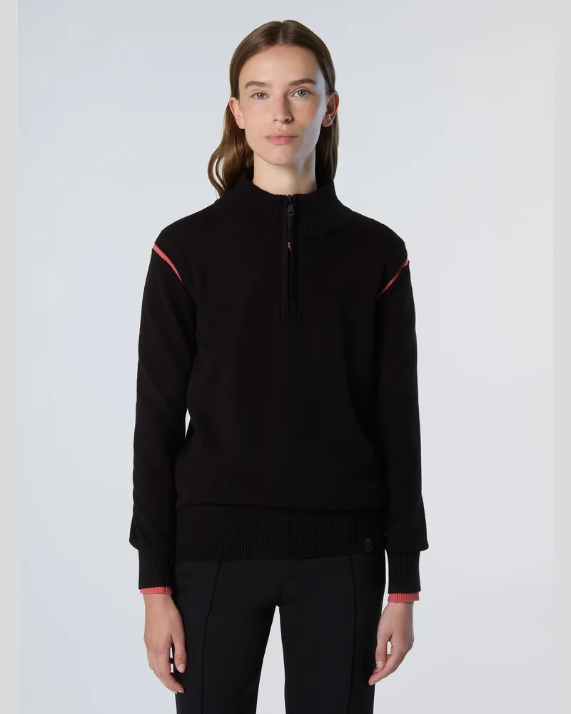 North Sails Pullover Viskose-Stehkragen Grau
