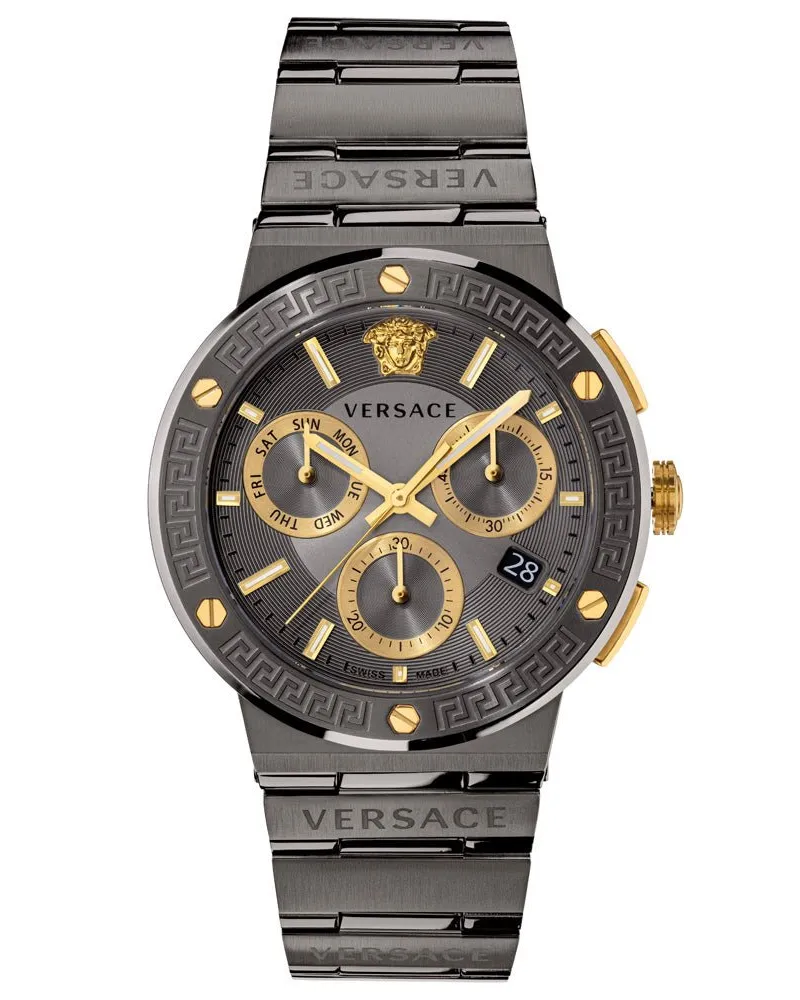 Versace VEZ900521 Greca Logo Luxus Herrenuhr Grau