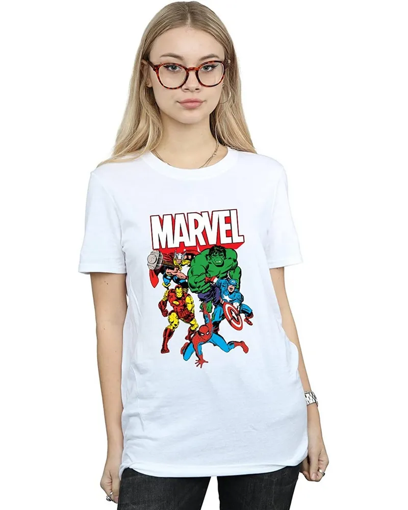 Marvel Hero Group" T-Shirt für Damen (Weiß Weiß