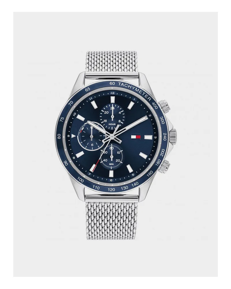 Tommy Hilfiger Zubehör  Miles Chronograph Mesh-Armbanduhr in Navy-Silber Blau