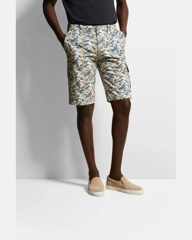 Bugatti Herren Bermuda mit grafischem Allover-Print Hellblau
