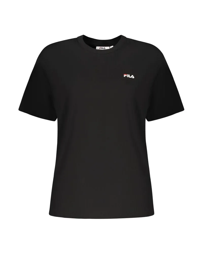 Fila Schwarzes Baumwoll-T-Shirt für Frauen Schwarz