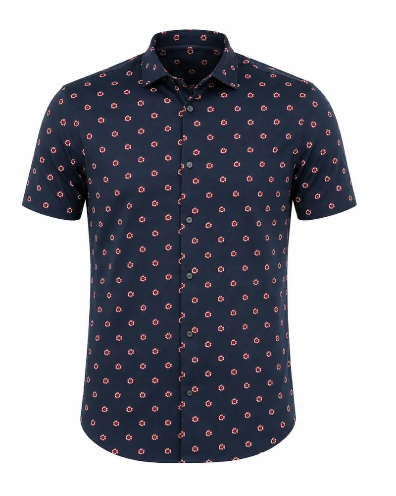 Ted Baker Miksho Hemd mit floralem Muster - Marineblau Marineblau